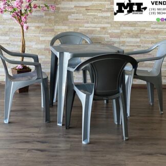 CONJUNTO MESA PLÁSTICO 70 X 70 COMPOSTO POR MESA E 04 CADEIRAS BISTRÔ SEM  BRAÇO COD. 2055 Cadeiras Cadeiras Operacionais / Executiva / Móveis de Aço  - MaxmóveisBH Cadeiras